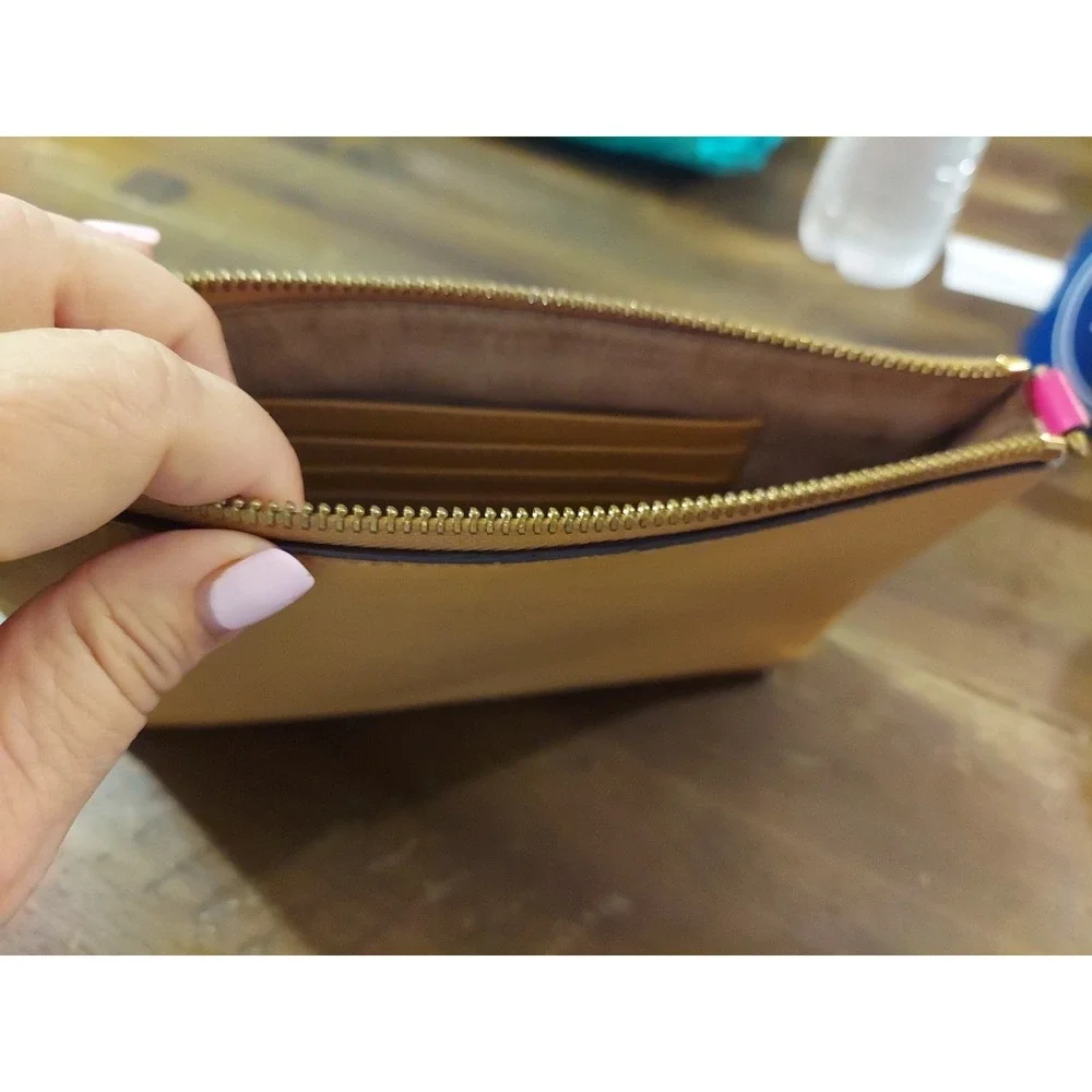 MICHAEL Michael Kors Jet Set Travel‎ Bag Wrislet MK Logo Wildberry Tan MK